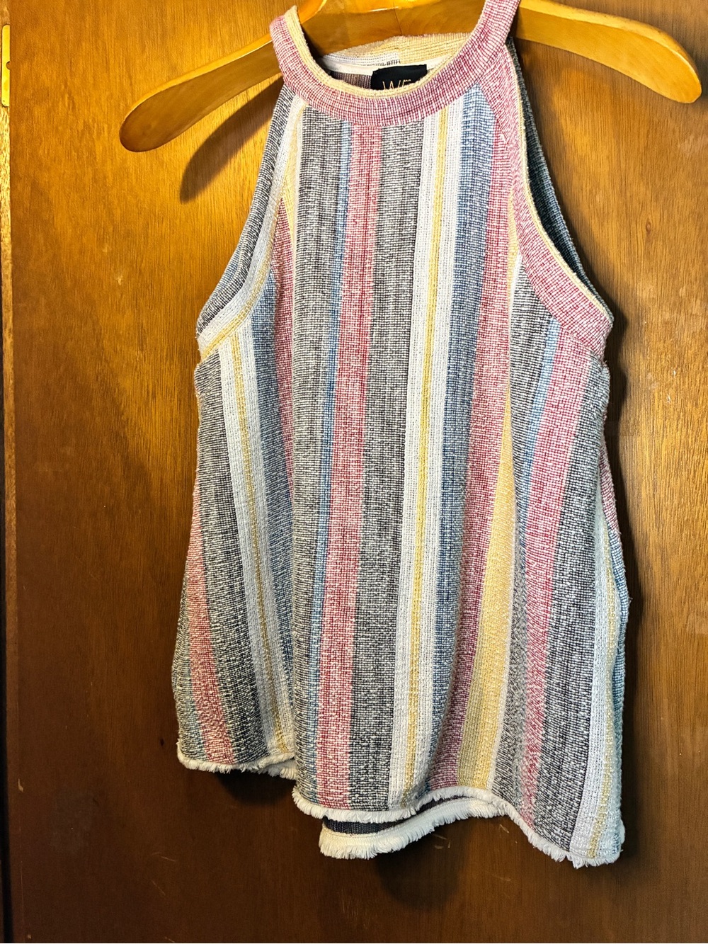 Anthropologie W5 Striped Halter Tank with Raw Hem